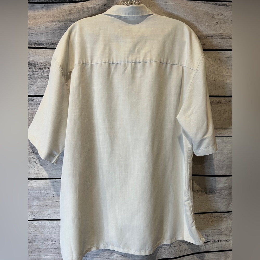 Bamboo Cay Embroidered Guitar Music Button-Up Shirt Hawaiian Unique Short Sleeve - Picture 9 of 9